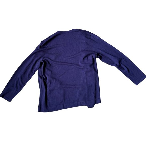 J.JILL eggplant 3 button wool blend cardigan size XL - Picture 2 of 9